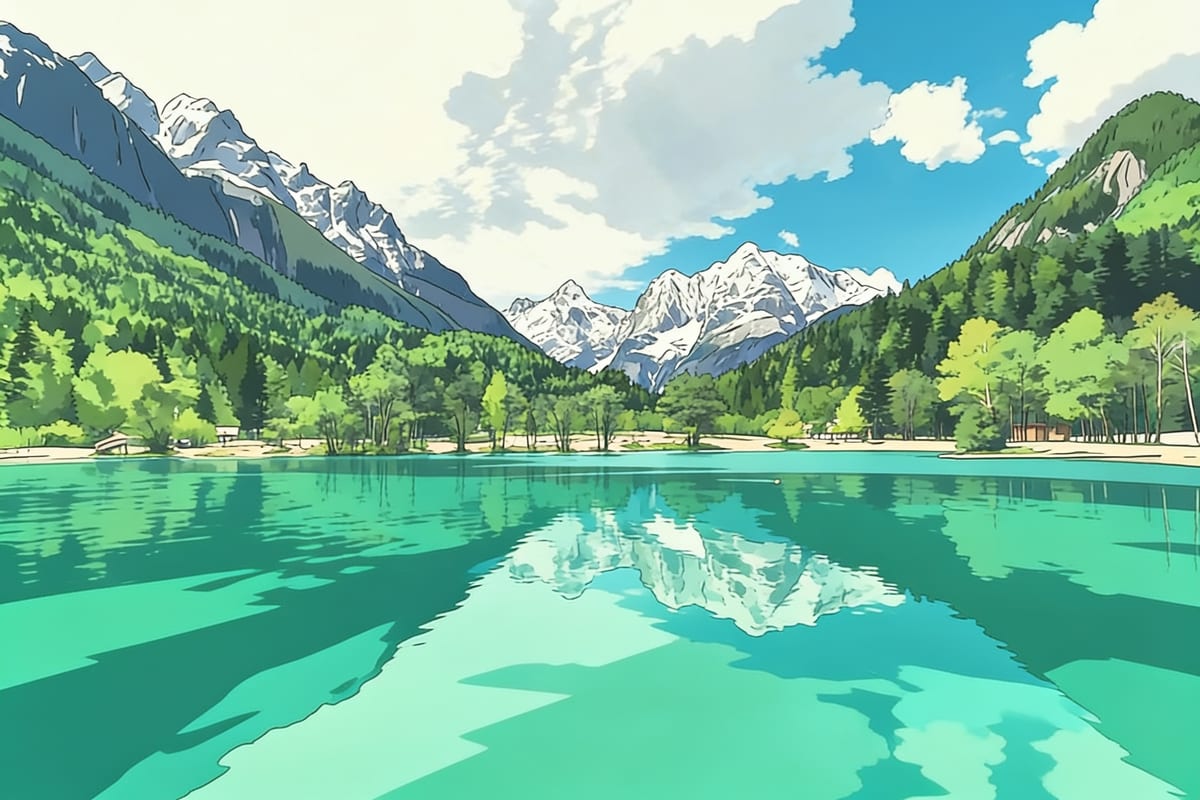 Landscape in the Japanese anime style