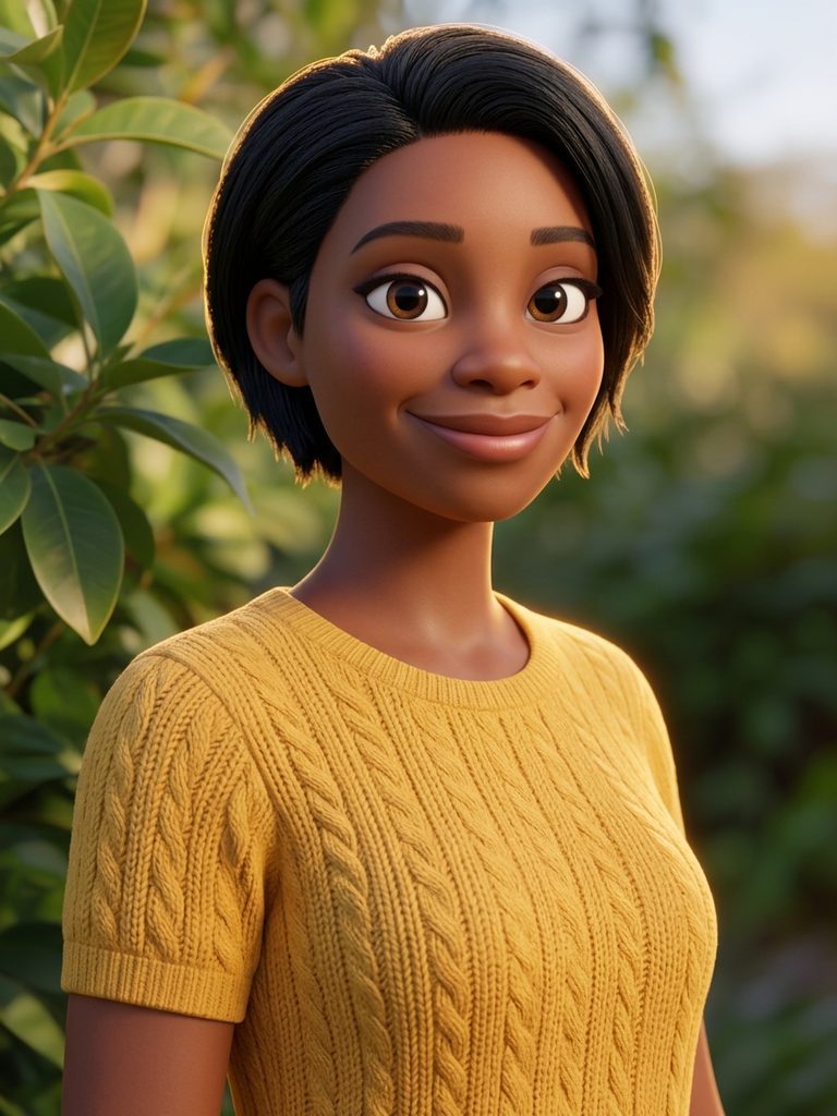 Portrait in the 3D animated cartoon style