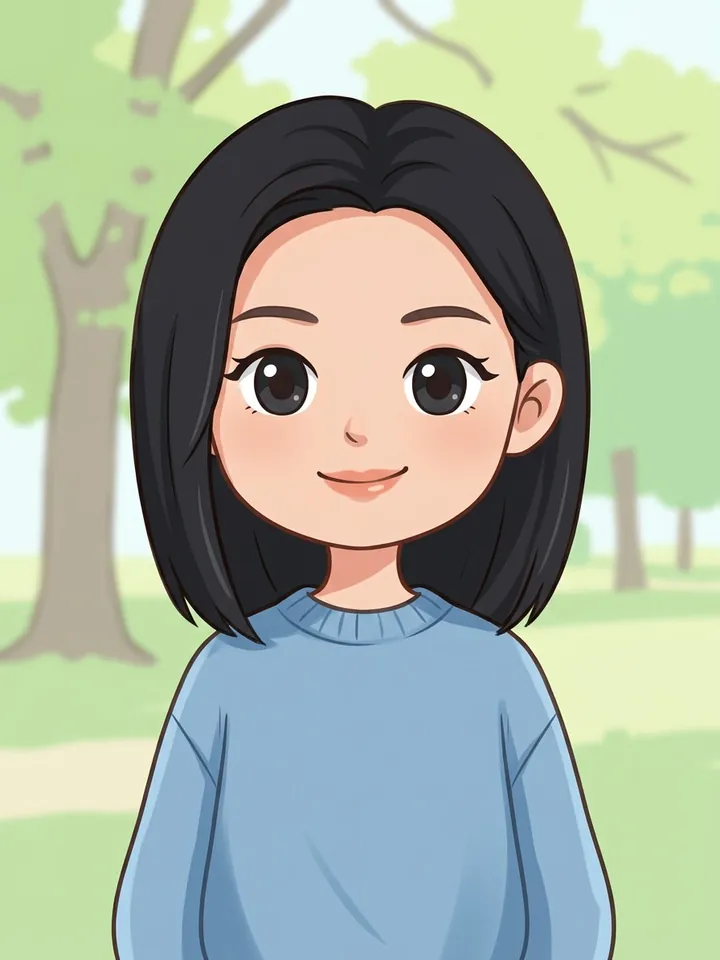 The portrait as a chibi cartoon