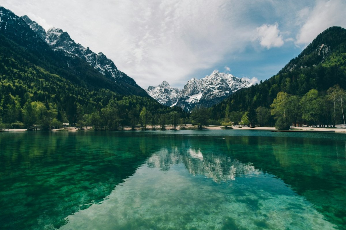 Original: a lake surrounded by mountains
