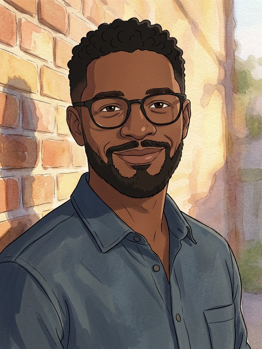 Portrait in the hand-drawn animation film style