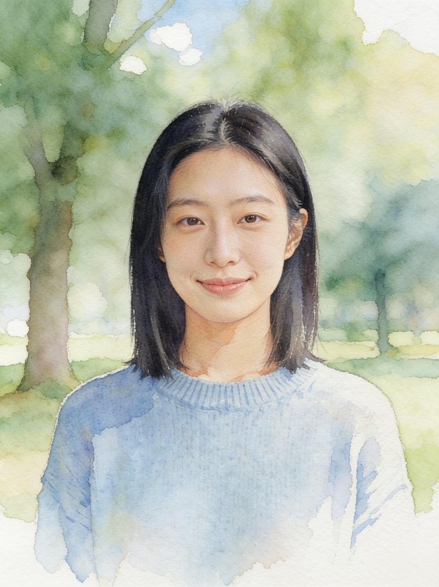 Portrait in the watercolor style