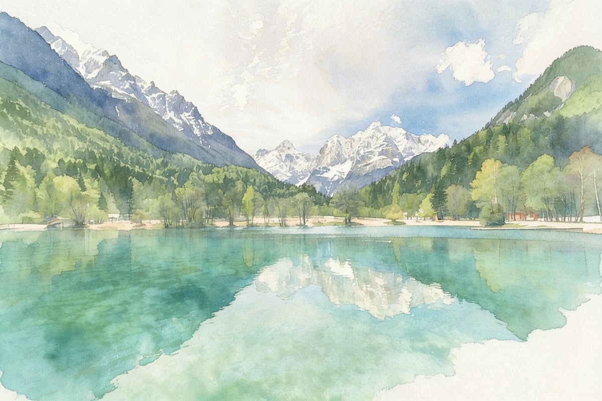 Landscape in the watercolor style